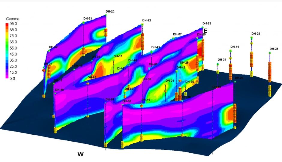 3D Subsurface Modeling A 3D Subsurface Imaging Modeling of a site showing the layers and gamma measurements below the surface of a property.